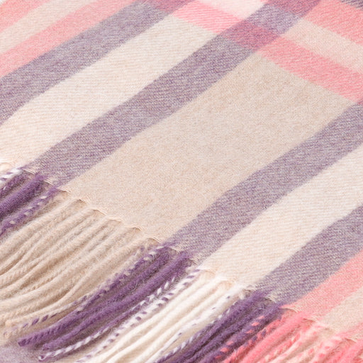 Edinburgh 100% Lambswool Tartan Scarf Deco Check Peony - Heritage Of Scotland - DECO CHECK PEONY