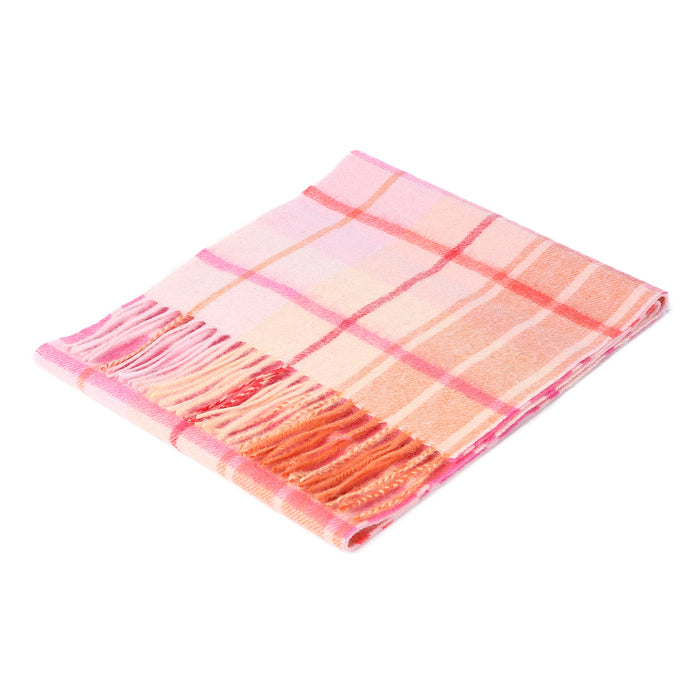 Edinburgh 100% Lambswool Tartan Scarf Mill Check Ginger - Heritage Of Scotland - MILL CHECK GINGER