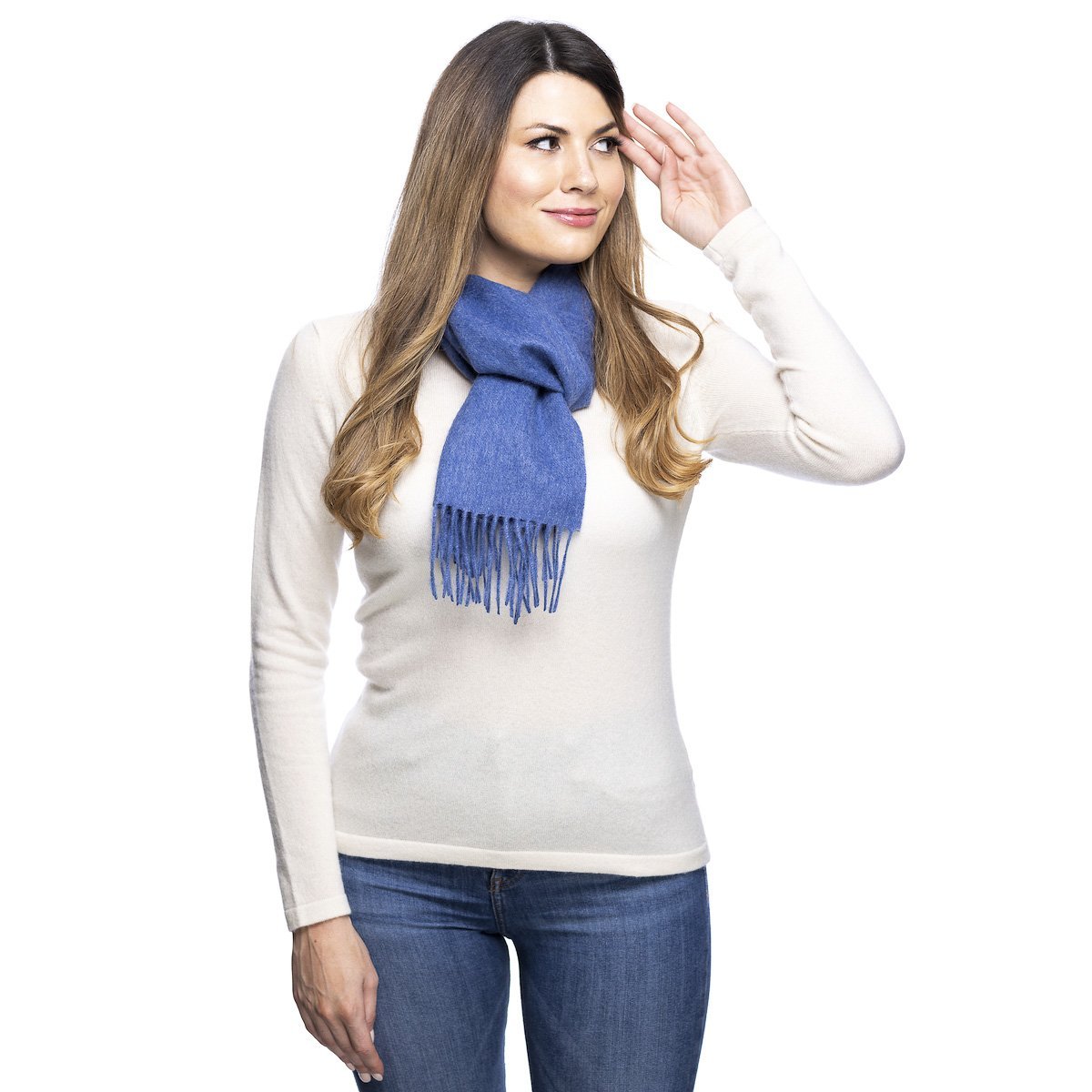 Edinburgh 100% Lambswool Tartan Scarf Soft Denim - Heritage Of Scotland - SOFT DENIM