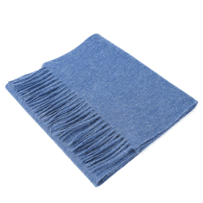 Edinburgh 100% Lambswool Tartan Scarf Soft Denim - Heritage Of Scotland - SOFT DENIM