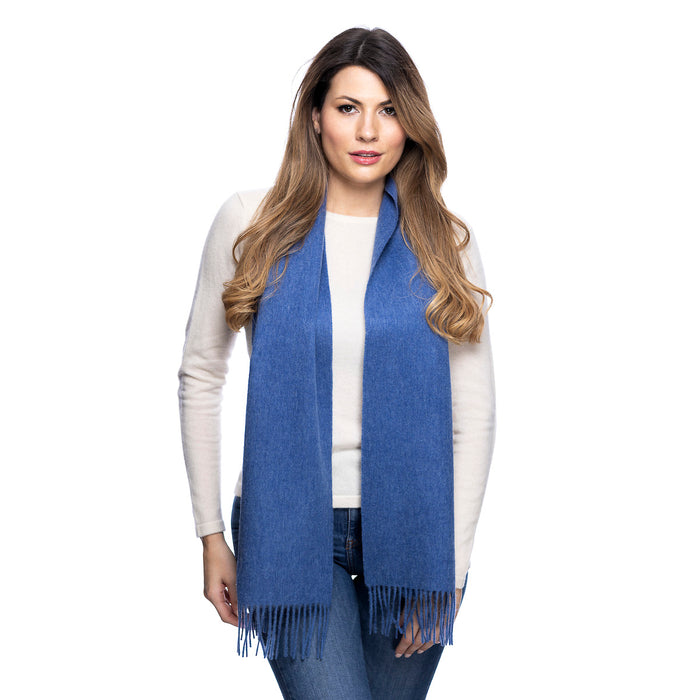Edinburgh 100% Lambswool Tartan Scarf Soft Denim - Heritage Of Scotland - SOFT DENIM