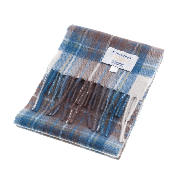 Edinburgh Cashmere Mini Scarf Stewart Muted Blue - Heritage Of Scotland - STEWART MUTED BLUE
