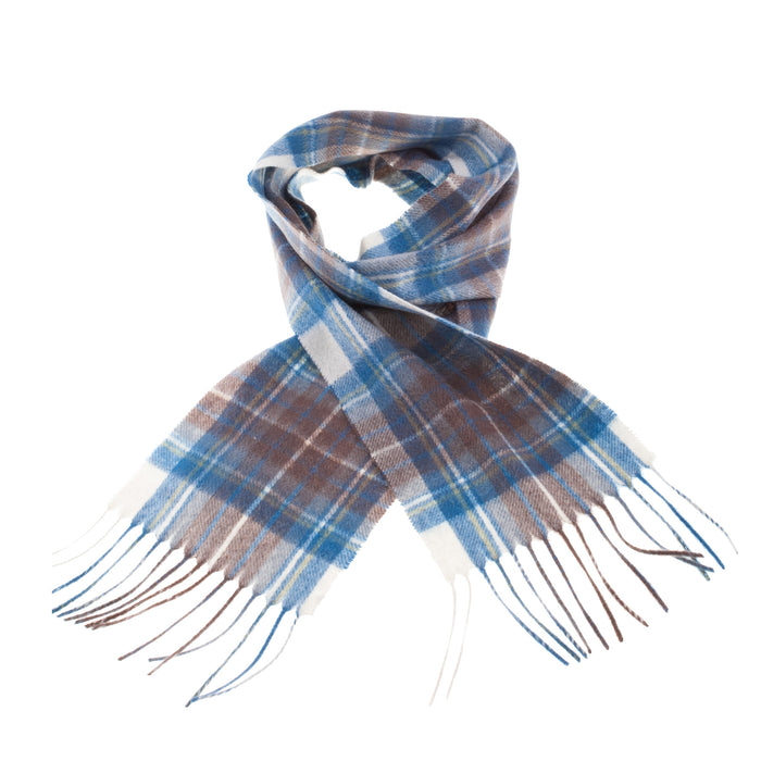 Edinburgh Cashmere Mini Scarf Stewart Muted Blue - Heritage Of Scotland - STEWART MUTED BLUE
