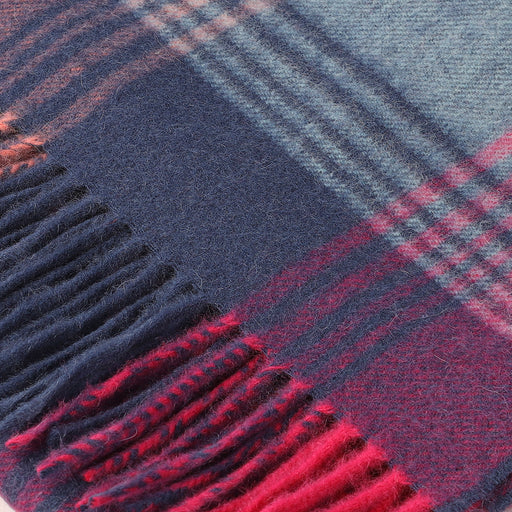 Edinburgh Cashmere Scarf Broken Check - Orange/Pink/Denim - Heritage Of Scotland - BROKEN CHECK - ORANGE/PINK/DENIM