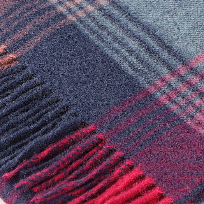 Edinburgh Cashmere Scarf Broken Check - Orange/Pink/Denim - Heritage Of Scotland - BROKEN CHECK - ORANGE/PINK/DENIM