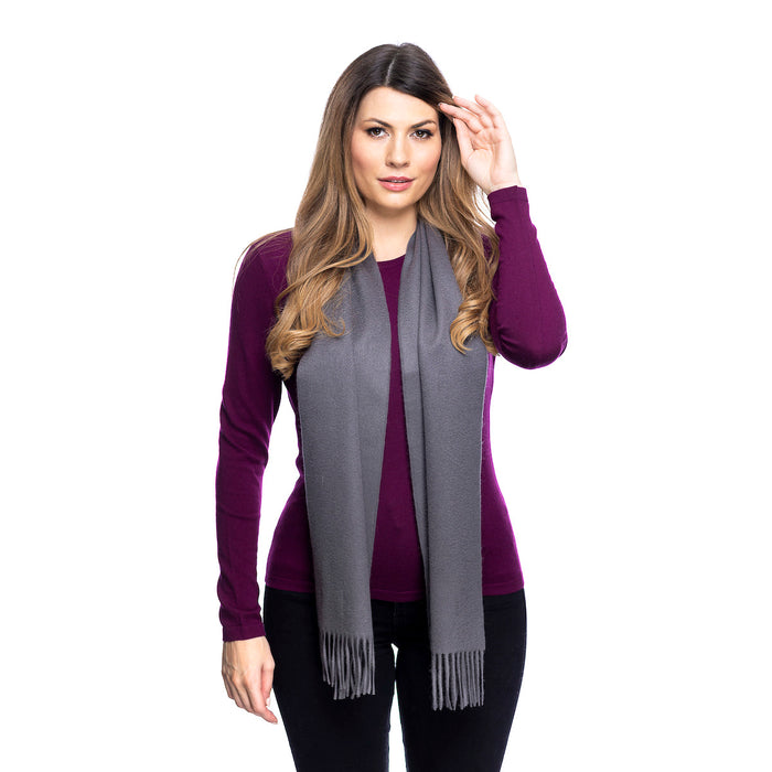 Edinburgh Cashmere Scarf Charcoal - Heritage Of Scotland - CHARCOAL