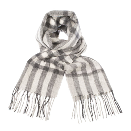 Edinburgh Cashmere Scarf Chequer Tartan - Charcoal/Light Grey - Heritage Of Scotland - CHEQUER TARTAN - CHARCOAL/LIGHT GREY