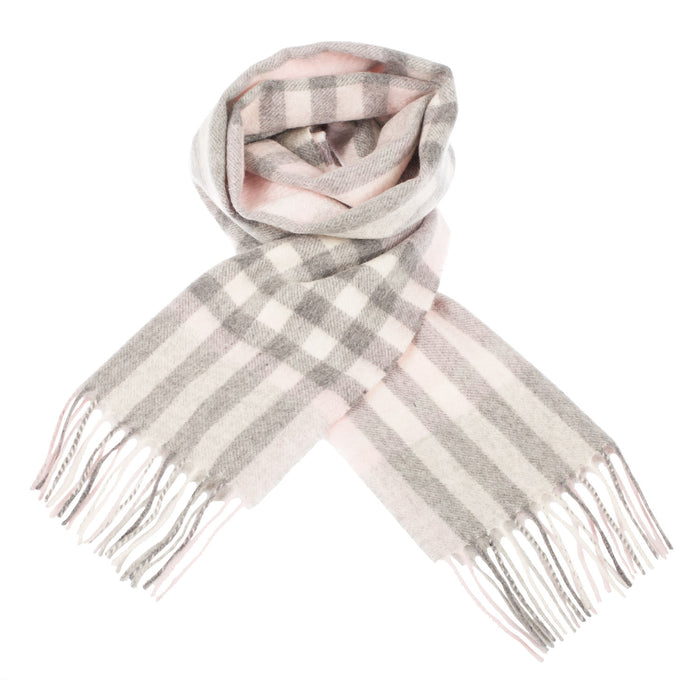 Edinburgh Cashmere Scarf Chequer Tartan - Pink/Grey - Heritage Of Scotland - CHEQUER TARTAN - PINK/GREY