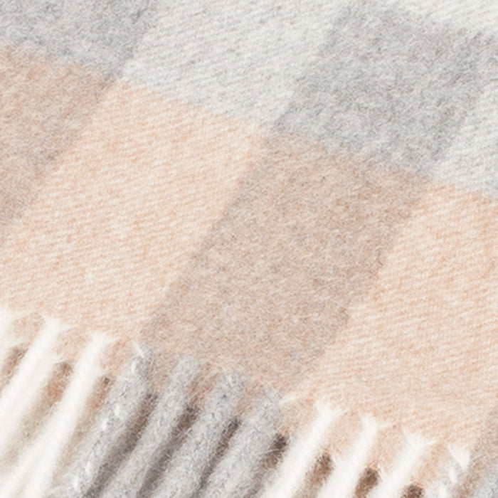 Edinburgh Cashmere Scarf Giant Chequer - Linen/Uniform - Heritage Of Scotland - GIANT CHEQUER - LINEN/UNIFORM
