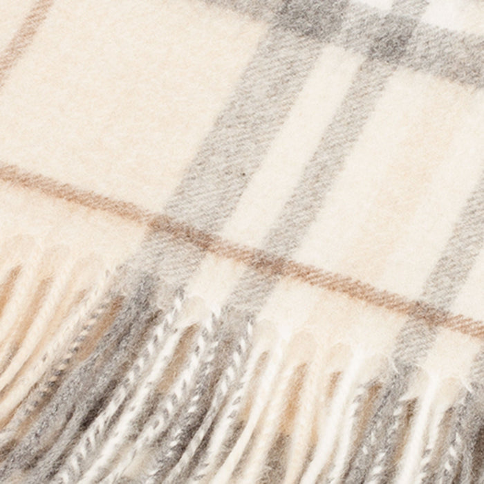 Edinburgh Cashmere Scarf Highlight Check - Olive/Brown/Oyster - Heritage Of Scotland - HIGHLIGHT CHECK - OLIVE/BROWN/OYSTER