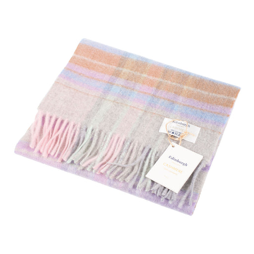 Edinburgh Cashmere Scarf Newlan Check Pink/Aqua - Heritage Of Scotland - NEWLAN CHECK PINK/AQUA