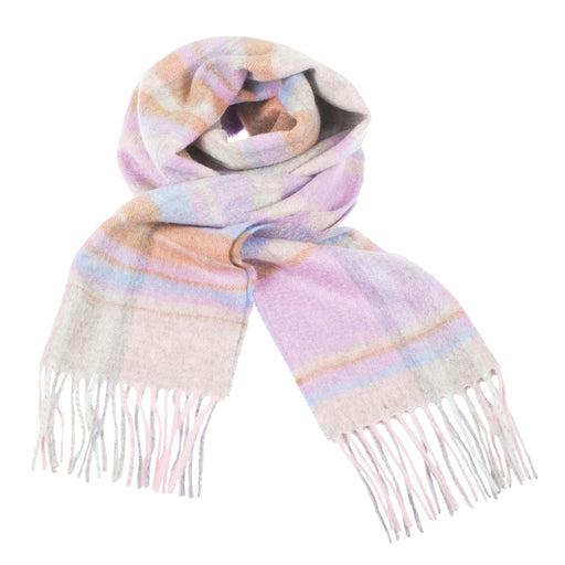 Edinburgh Cashmere Scarf Newlan Check Pink/Aqua - Heritage Of Scotland - NEWLAN CHECK PINK/AQUA