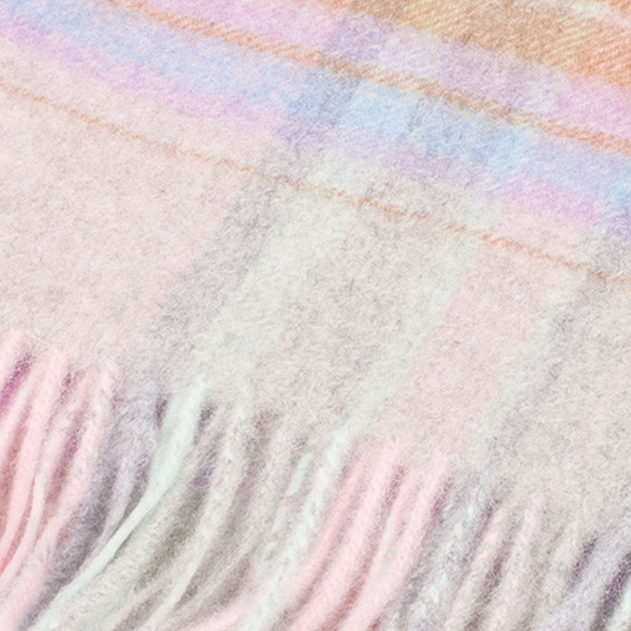 Edinburgh Cashmere Scarf Newlan Check Pink/Aqua - Heritage Of Scotland - NEWLAN CHECK PINK/AQUA