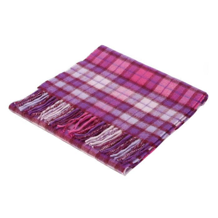 Edinburgh Cashmere Scarf Winter Check - Purple/Pink - Heritage Of Scotland - WINTER CHECK - PURPLE/PINK