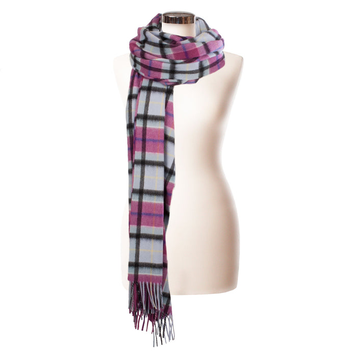Edinburgh Cashmere Stole Light Blue Check - Heritage Of Scotland - LIGHT BLUE CHECK