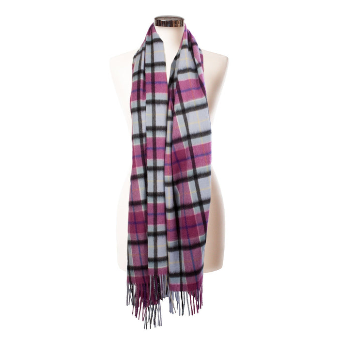 Edinburgh Cashmere Stole Light Blue Check - Heritage Of Scotland - LIGHT BLUE CHECK