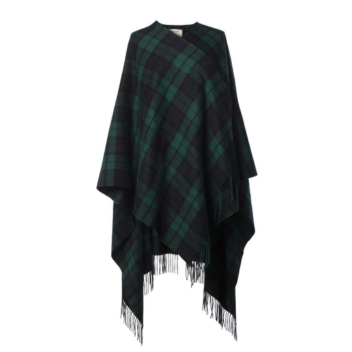 Edinburgh Lambswool Long Tartan Cape Black Watch - Heritage Of Scotland - BLACK WATCH