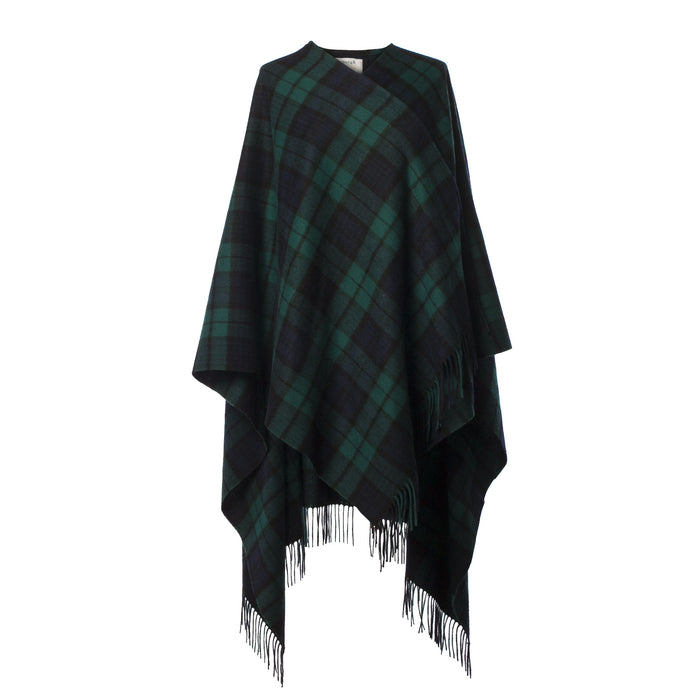 Edinburgh Lambswool Long Tartan Cape Black Watch - Heritage Of Scotland - BLACK WATCH