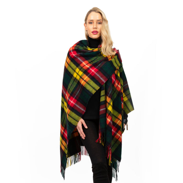 Edinburgh Lambswool Long Tartan Cape Buchanan Modern - Heritage Of Scotland - BUCHANAN MODERN