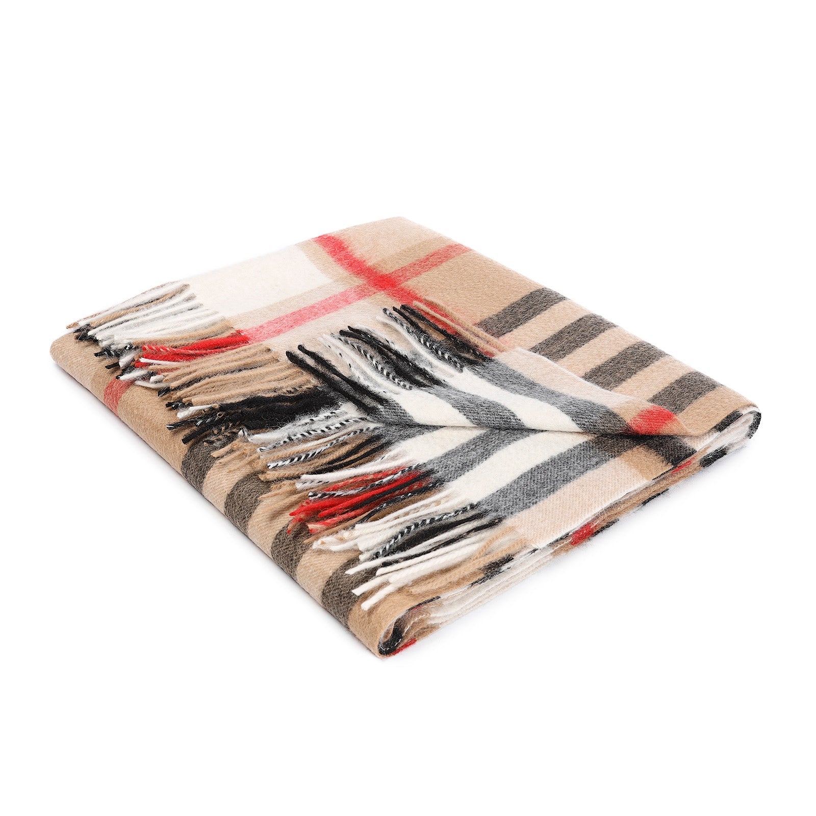 Edinburgh Lambswool Stole Chequer Camel & Grey - Heritage Of Scotland - CHEQUER CAMEL & GREY