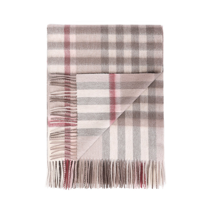 Edinburgh Lambswool Stole Chequer Shrimp - Heritage Of Scotland - CHEQUER SHRIMP (24530)