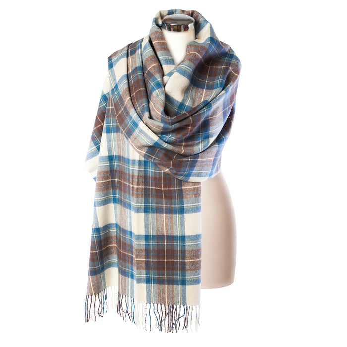 Edinburgh Lambswool Stole Stewart Muted Blue - Heritage Of Scotland - STEWART MUTED BLUE