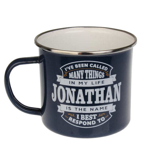 Enamel Personalised Camping Style Mug Jonathan - Heritage Of Scotland - JONATHAN