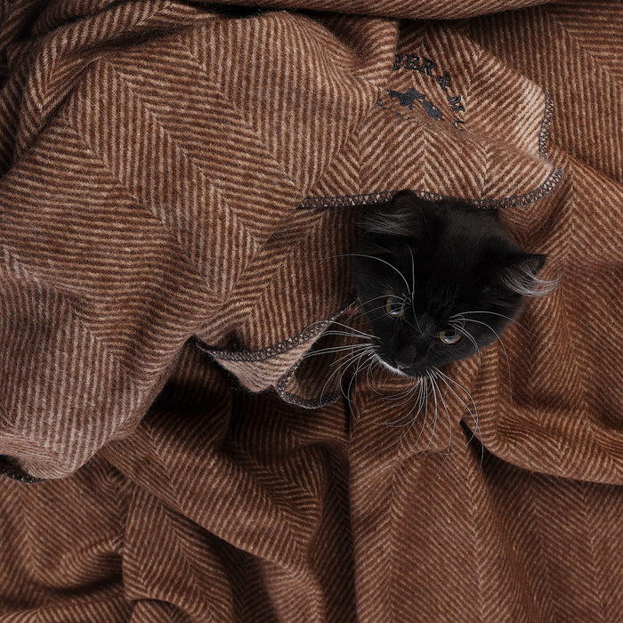 Herringbone Pet Blanket Chestnut Brown - Heritage Of Scotland - CHESTNUT BROWN