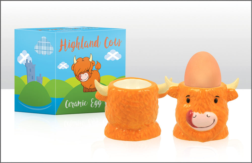 Highland Cow Sculpted Head Egg - Heritage Of Scotland - NA