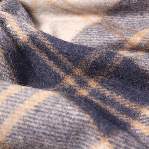 Highland Wool Blend Tartan Blanket Throw Bannockbane Silver - Heritage Of Scotland - BANNOCKBANE SILVER