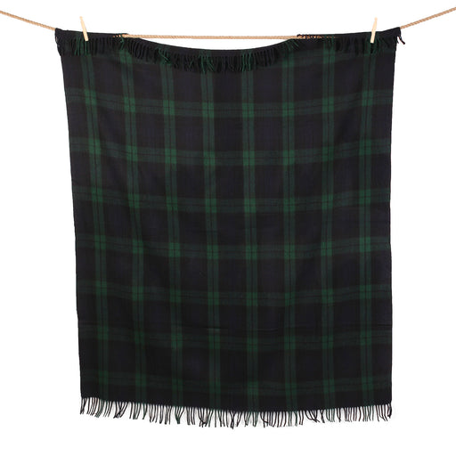 Highland Wool Blend Tartan Blanket Throw Black Watch - Heritage Of Scotland - BLACK WATCH