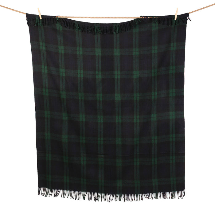 Highland Wool Blend Tartan Blanket Throw Black Watch - Heritage Of Scotland - BLACK WATCH