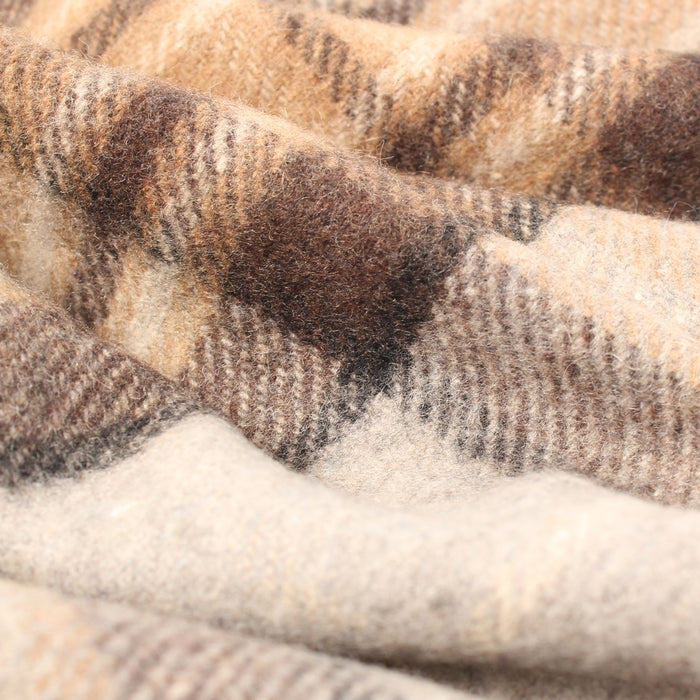 Highland Wool Blend Tartan Blanket Throw Mackellar Natural - Heritage Of Scotland - MACKELLAR NATURAL