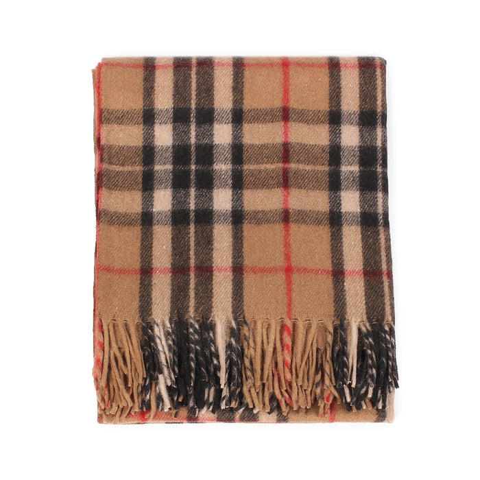 Highland Wool Blend Tartan Blanket Throw Thomson Camel - Heritage Of Scotland - THOMSON CAMEL