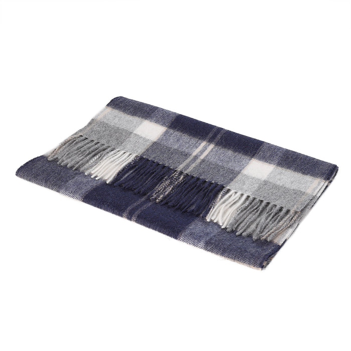 Hos 100% Lambswool Wide Scarf Bannockbane Silver - Heritage Of Scotland - BANNOCKBANE SILVER