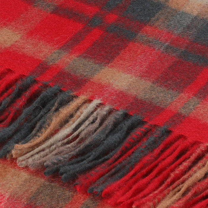 Hos 100% Lambswool Wide Scarf Dark Maple - Heritage Of Scotland - DARK MAPLE