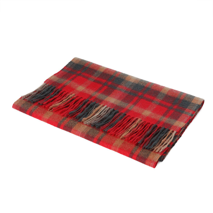 Hos 100% Lambswool Wide Scarf Dark Maple - Heritage Of Scotland - DARK MAPLE