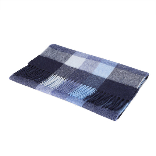 Hos 100% Lambswool Wide Scarf Galaxy Check Eclipse - Heritage Of Scotland - GALAXY CHECK ECLIPSE