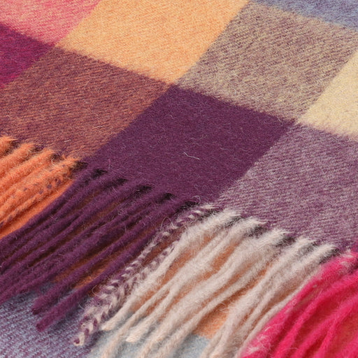 Hos 100% Lambswool Wide Scarf Galaxy Check - Heritage Of Scotland - GALAXY CHECK