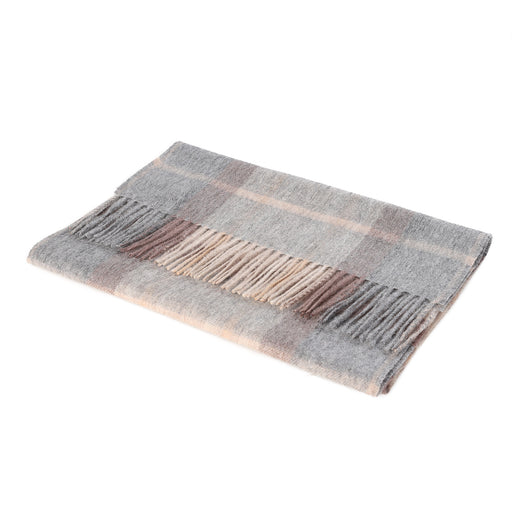 Hos 100% Lambswool Wide Scarf Mackellar Natural - Heritage Of Scotland - MACKELLAR NATURAL