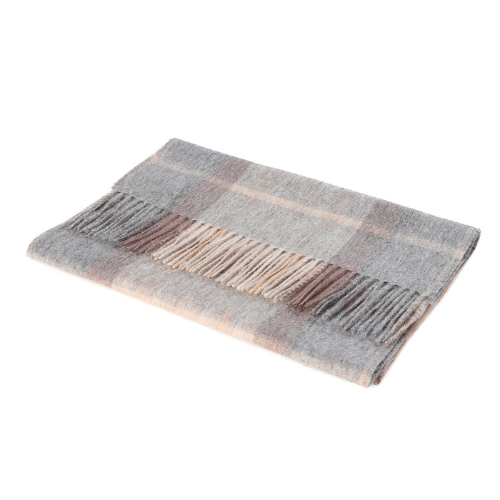 Hos 100% Lambswool Wide Scarf Mackellar Natural - Heritage Of Scotland - MACKELLAR NATURAL