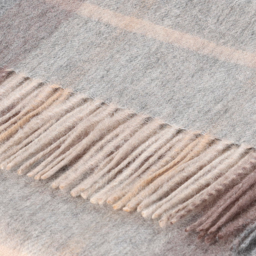 Hos 100% Lambswool Wide Scarf Mackellar Natural - Heritage Of Scotland - MACKELLAR NATURAL