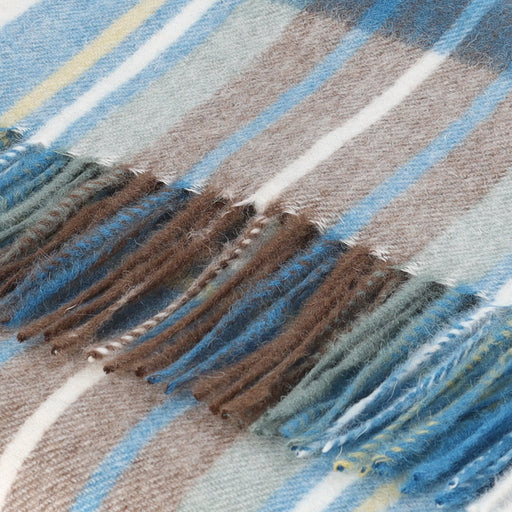 Hos 100% Lambswool Wide Scarf Stewart Muted Blue - Heritage Of Scotland - STEWART MUTED BLUE