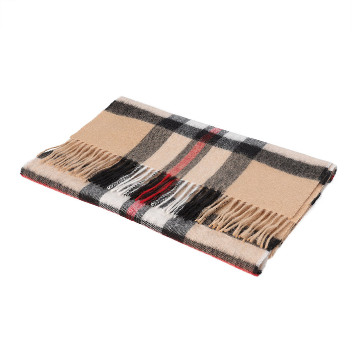 Hos 100% Lambswool Wide Scarf Thomson Camel - Heritage Of Scotland - THOMSON CAMEL