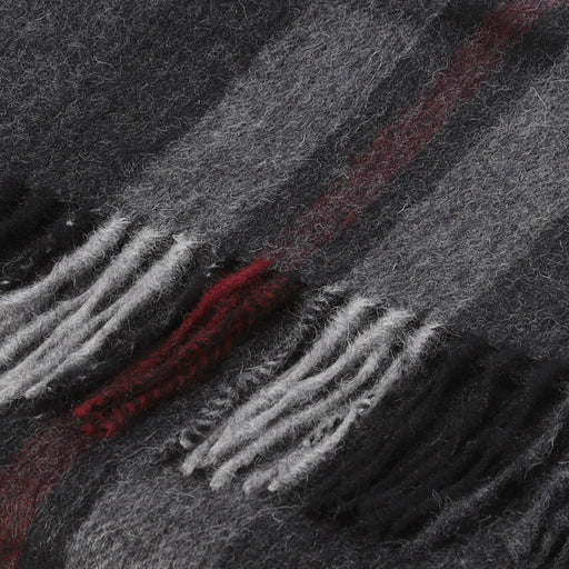Hos 100% Lambswool Wide Scarf Thomson Charcoal - Heritage Of Scotland - THOMSON CHARCOAL