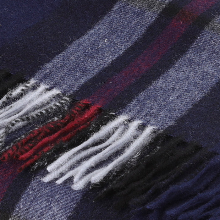 Hos 100% Lambswool Wide Scarf Thomson Navy - Heritage Of Scotland - THOMSON NAVY