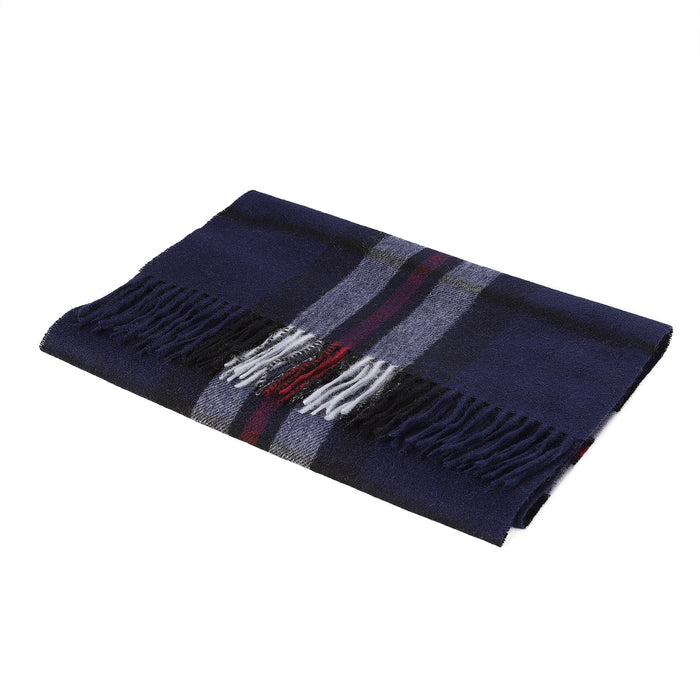 Hos 100% Lambswool Wide Scarf Thomson Navy - Heritage Of Scotland - THOMSON NAVY