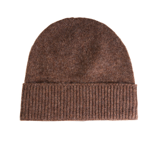 Ladies Plain Lambswool Mix Beanie Brindle - Heritage Of Scotland - BRINDLE