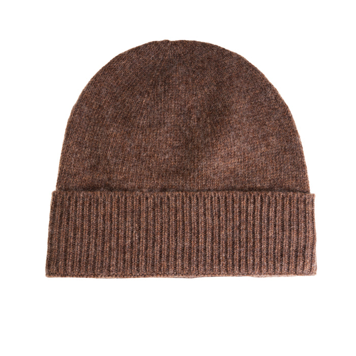 Ladies Plain Lambswool Mix Beanie Brindle - Heritage Of Scotland - BRINDLE
