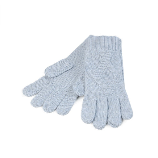 Ladies Racking Rib Detail Glove Baby Blue - Heritage Of Scotland - BABY BLUE